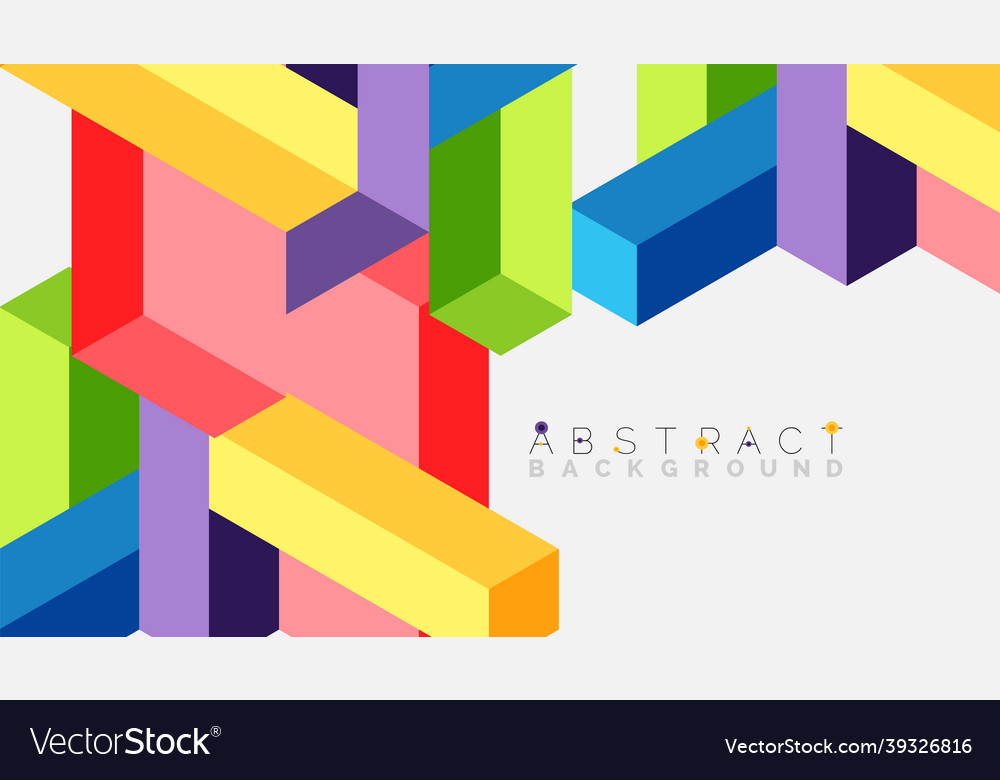 Abstract background 3d cubes cubic elements vector image Abstract background 3d cubes cubic elements