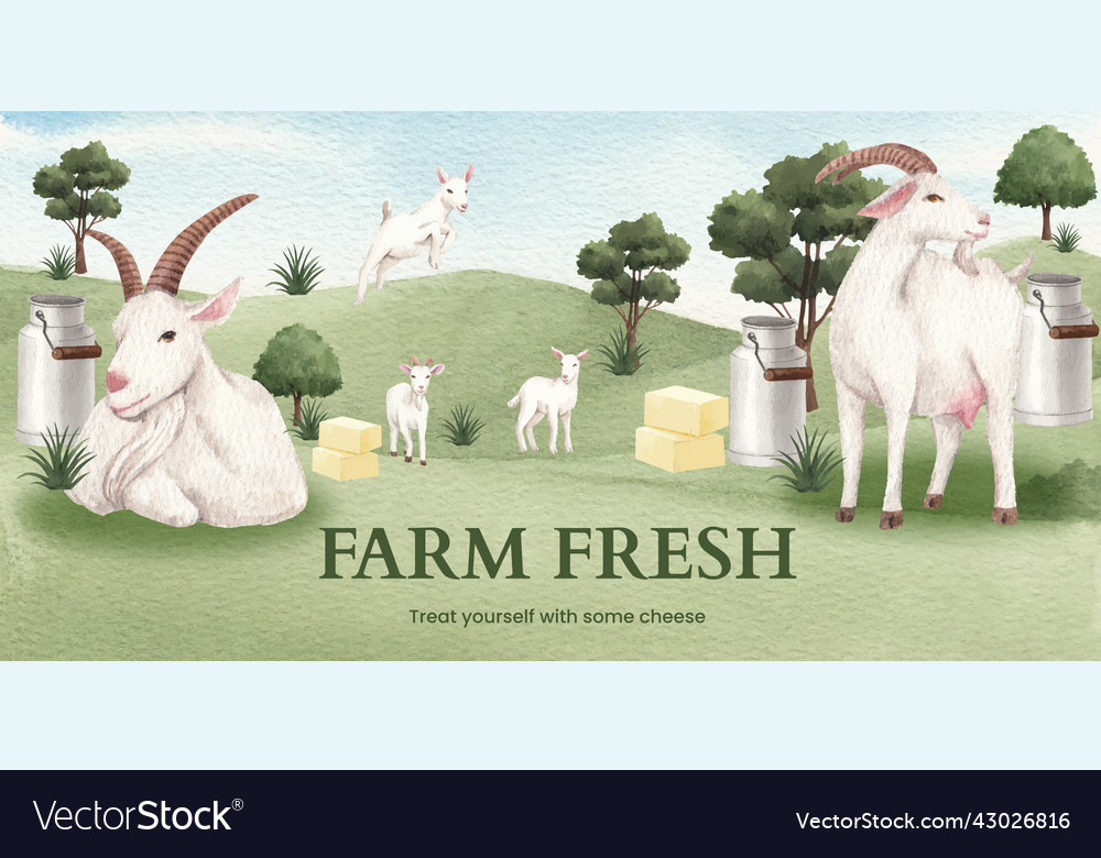 Blog header template with goat milk and cheese