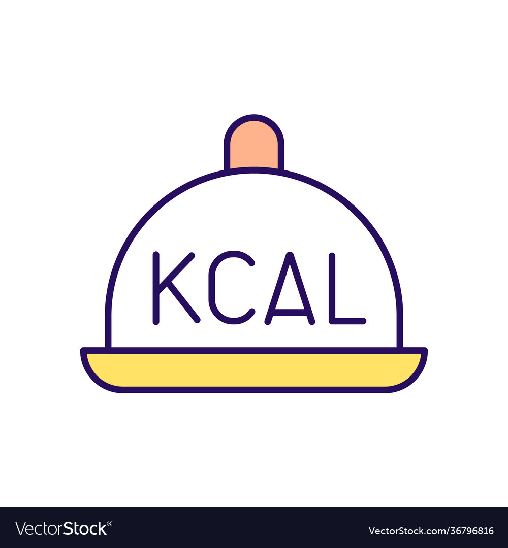 Calorie count in meal serving rgb color icon vector image Calorie count in meal serving rgb color icon