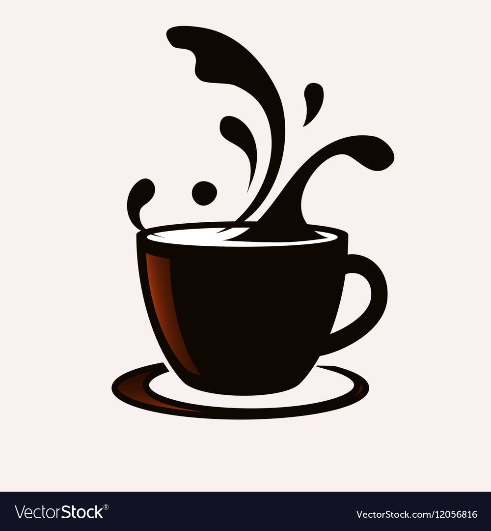 Coffee cup with splash Royalty Free Vector Image