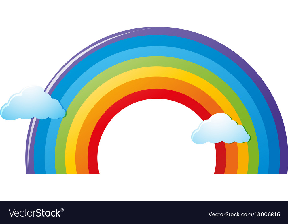 Colorful rainbow and clouds