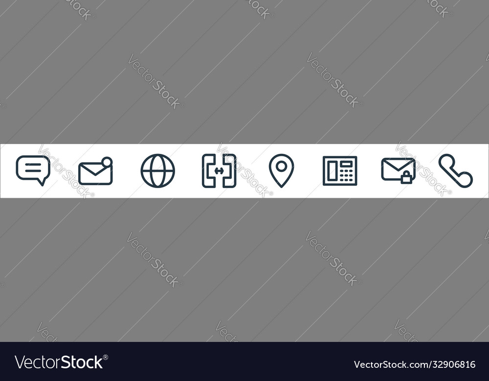 Communications line icons linear set quality