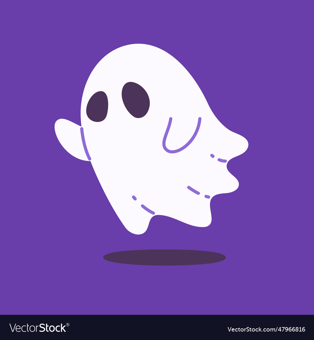 Cute ghost cartoon ghost in white cloak halloween Vector Image