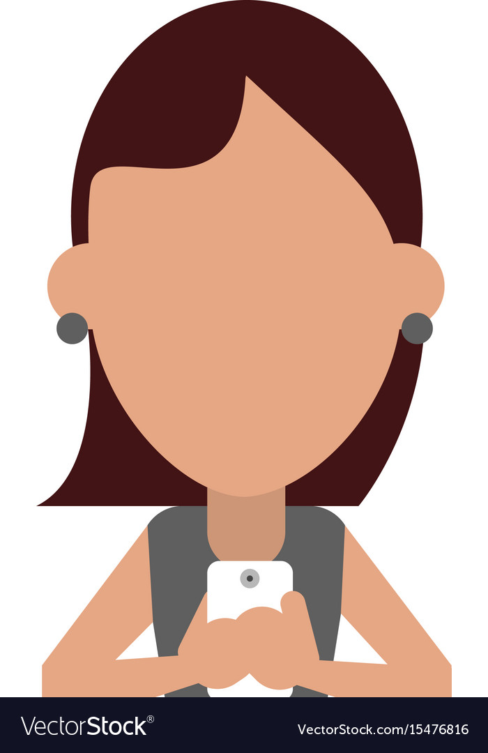 Faceless person using smartphone icon image