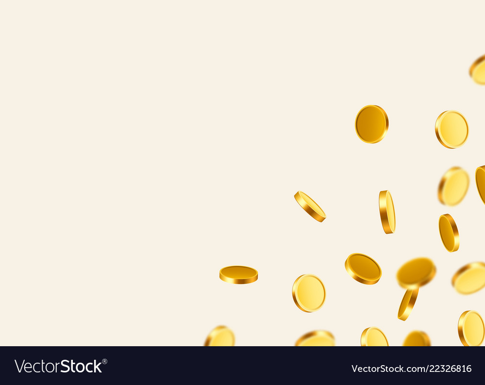 Falling coins money flying gold