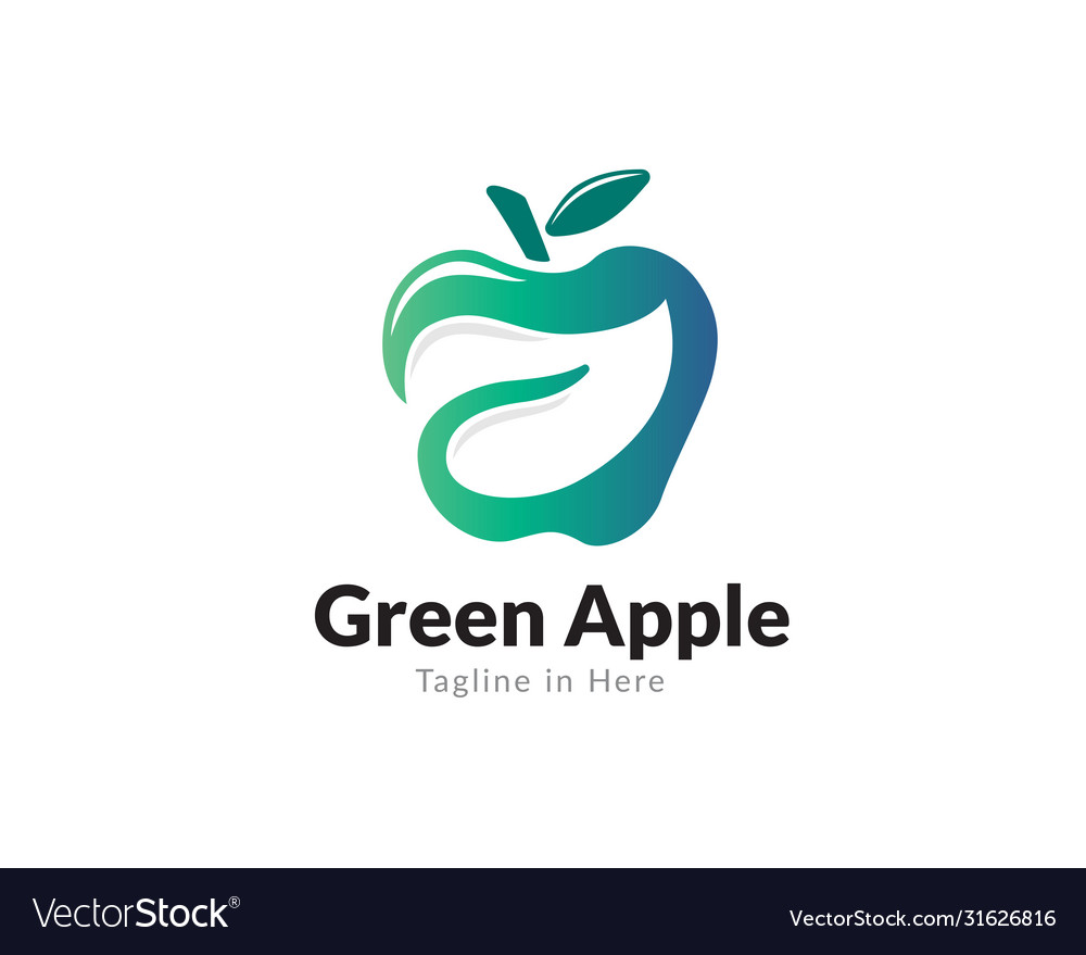 Green apple leaf logo design inspiration