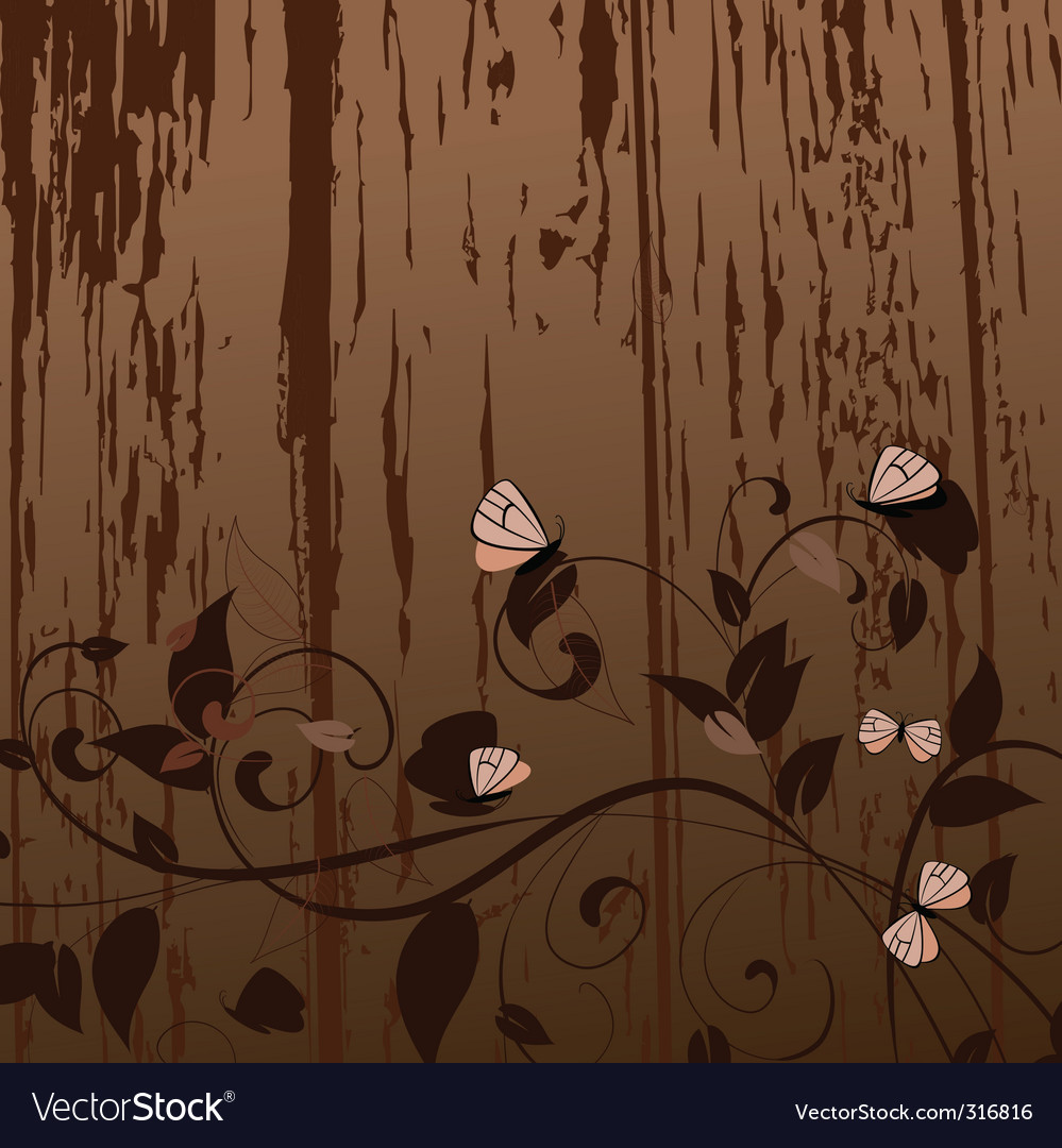 Grunge pattern with butterflies