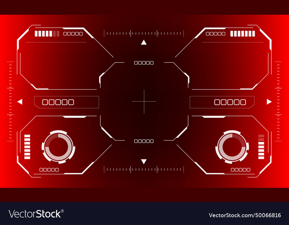 Hud sci-fi octagon interface screen view hexagon vector image Hud sci-fi octagon interface screen view hexagon