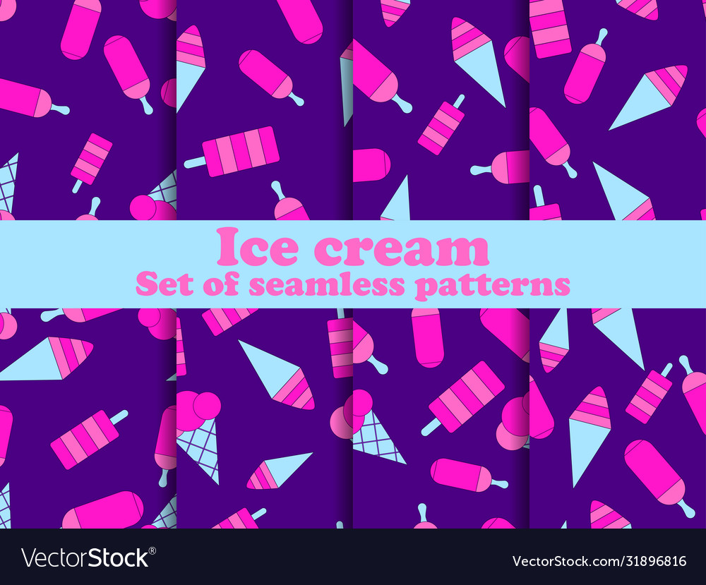 Ice cream set seamless pattern multi-colored Vector Image Ice cream set seamless pattern multi-colored