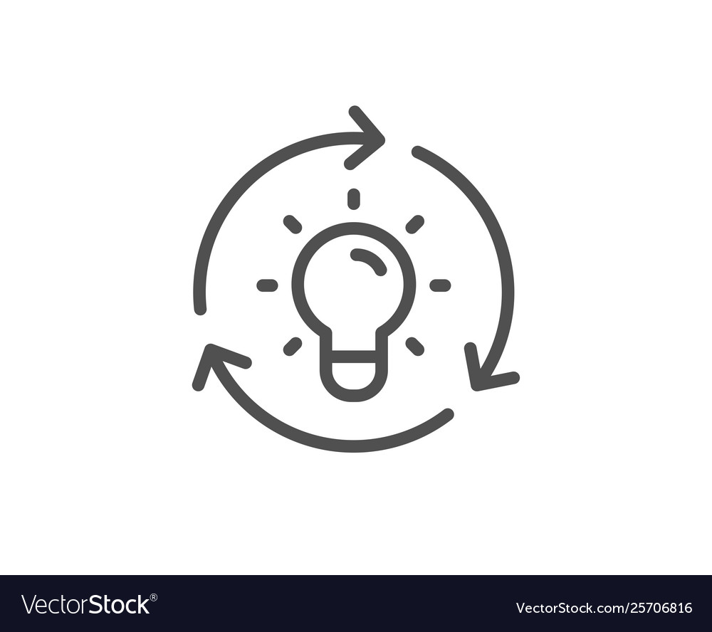 Idea line icon lightbulb sign core value