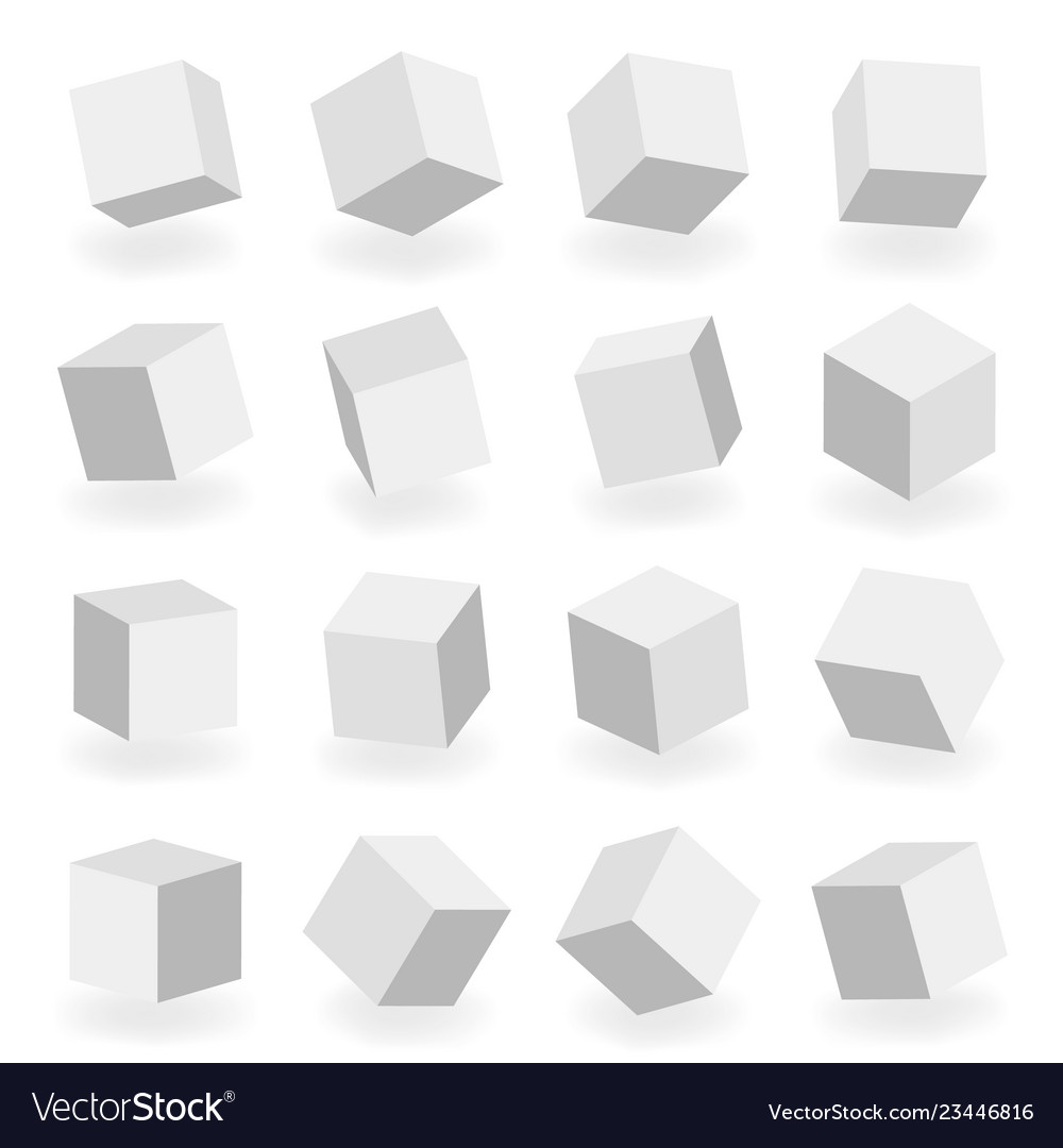 Isolated 3d modeling square blocks isometric