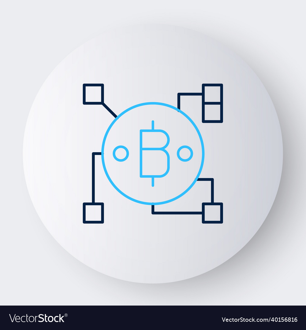 Line blockchain technology bitcoin icon isolated Vector Image Line blockchain technology bitcoin icon isolated