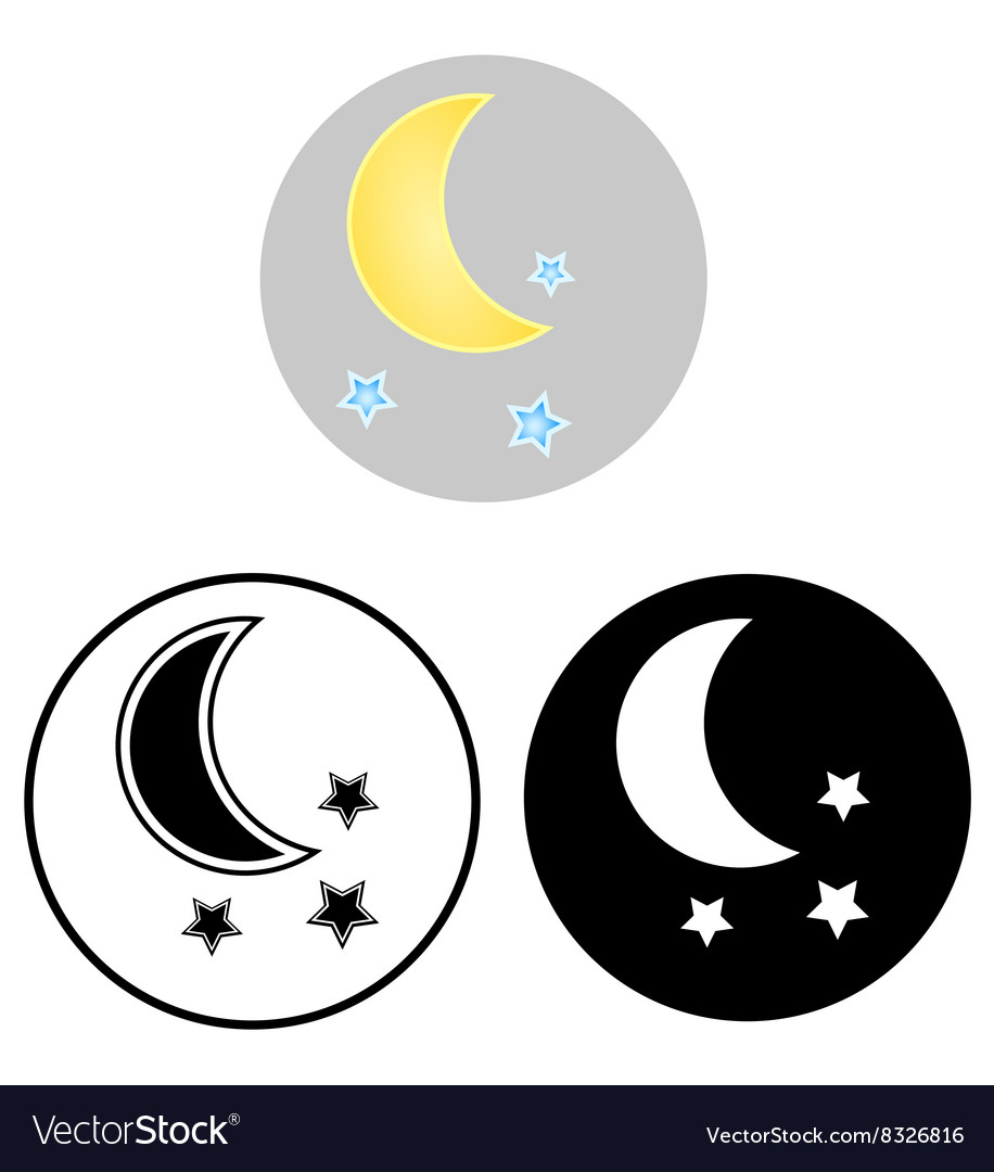 Moon and stars icons