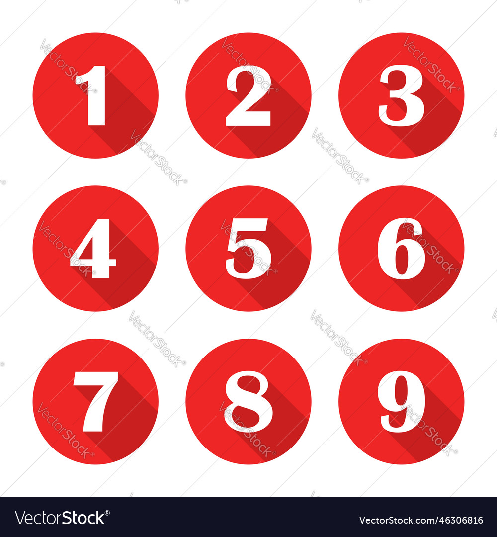 Numbers font icon in flat style typography vector image Numbers font icon in flat style typography