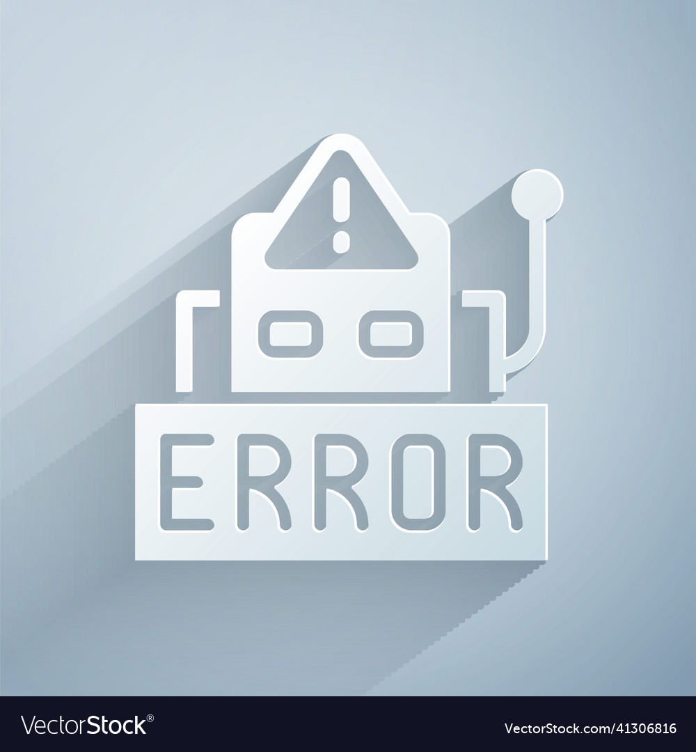Paper cut error in the operation program vector image Paper cut error in the operation program
