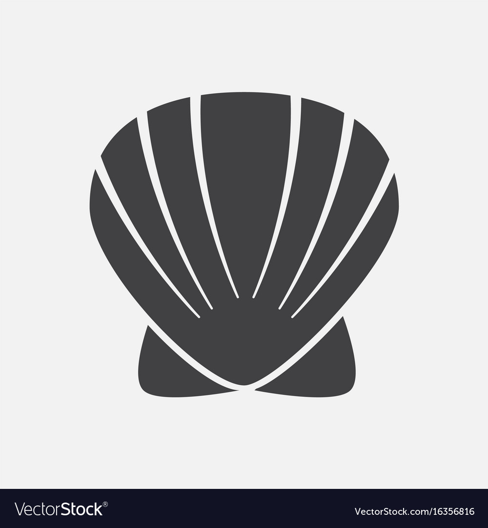 Scallop sea shell sketch style realistic