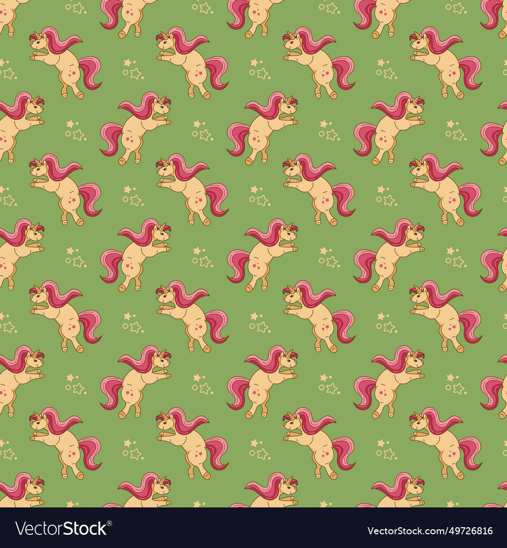 Seamless pattern with unicorn character a cute
