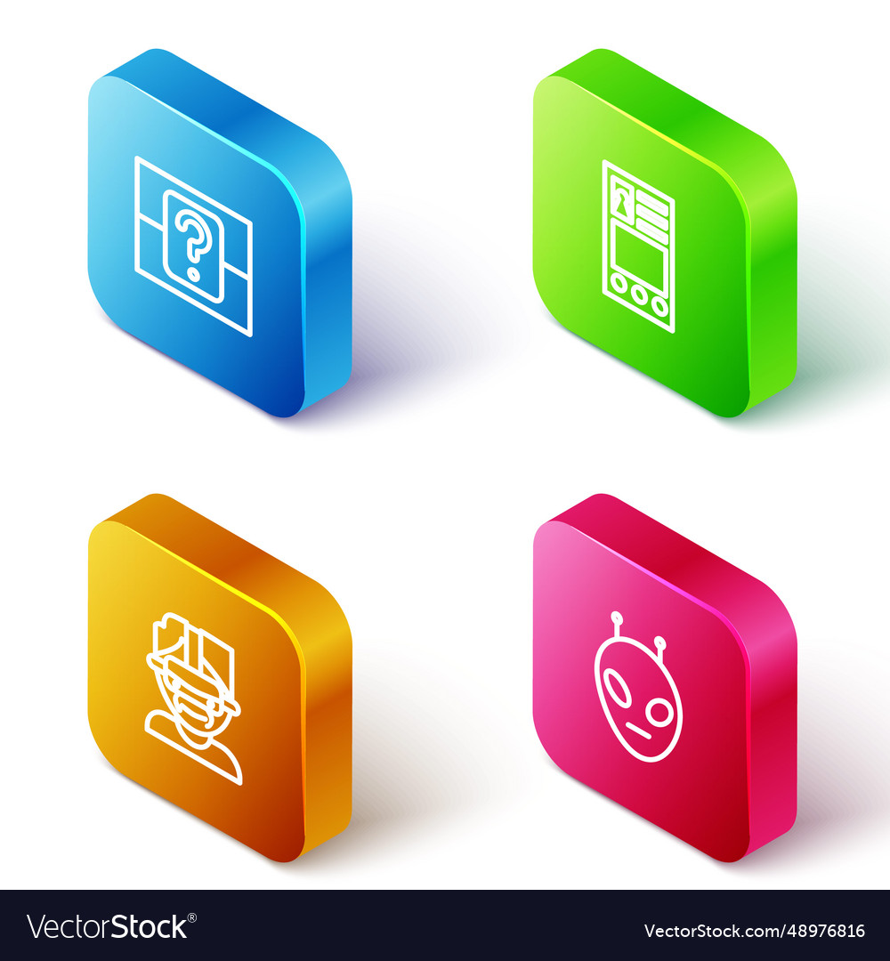 Set isometric line mystery or random box create Vector Image Set isometric line mystery or random box create