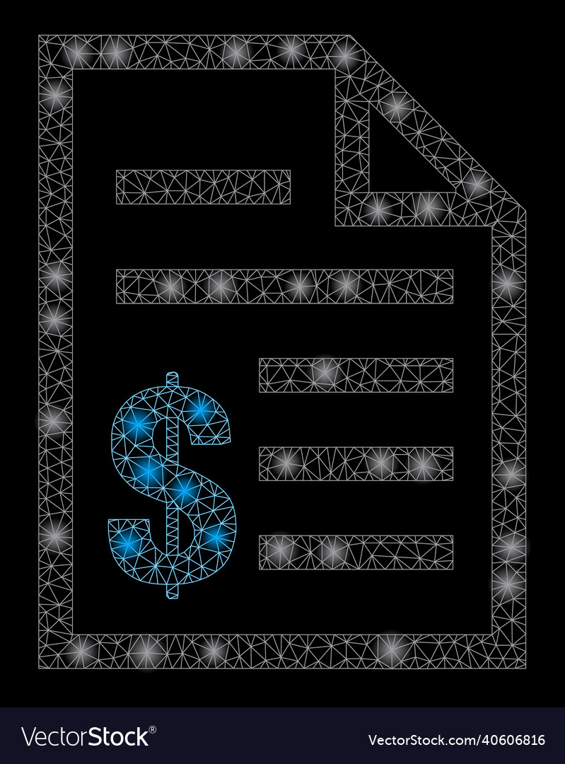 Shiny triangulated net mesh price list icon vector image Shiny triangulated net mesh price list icon