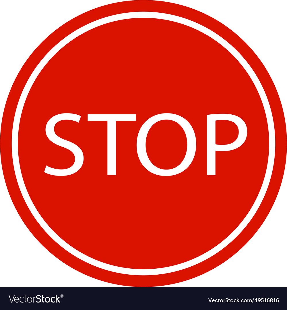 Stop sign traffic symbol rules and regulations Vector Image