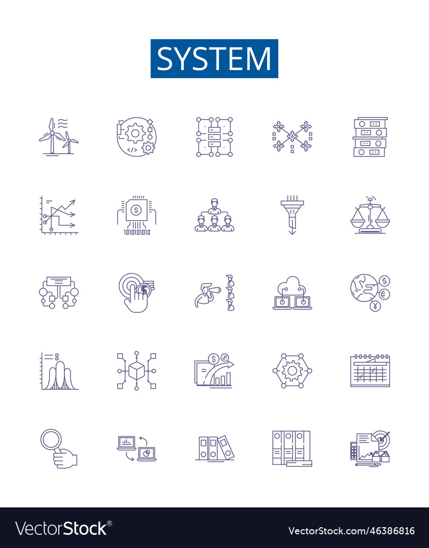 System line icons signs set design collection