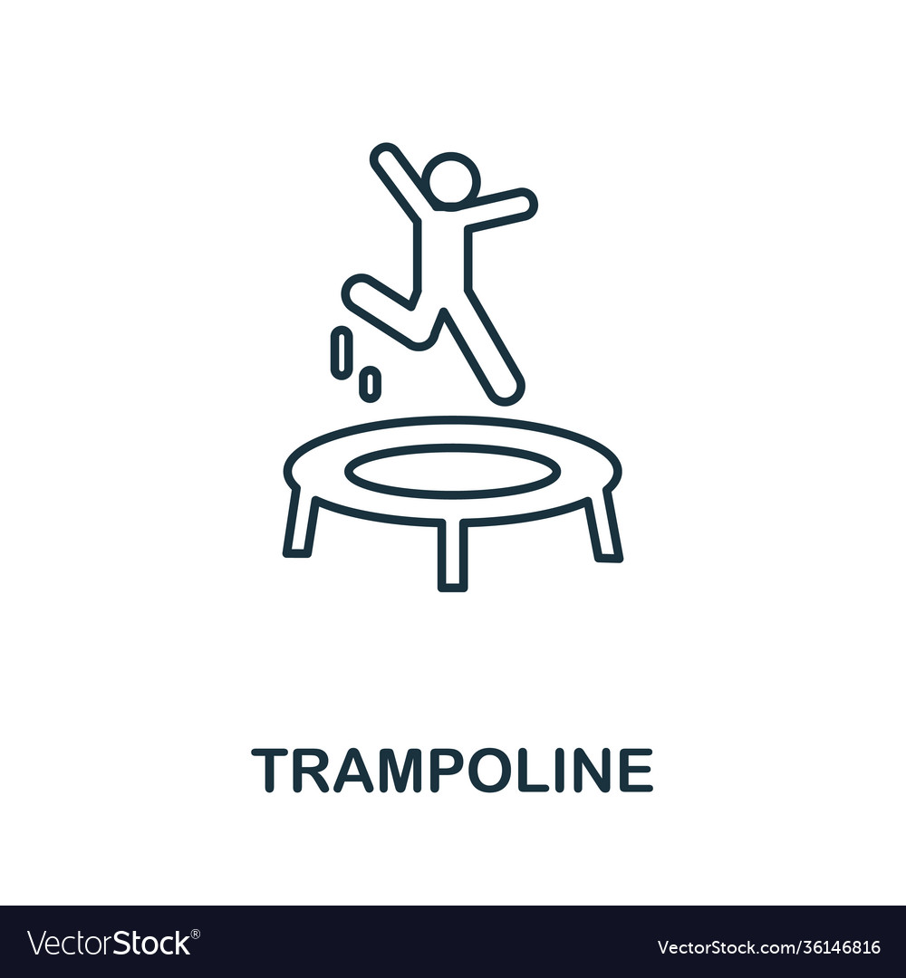 Trampoline icon simple element from amusement