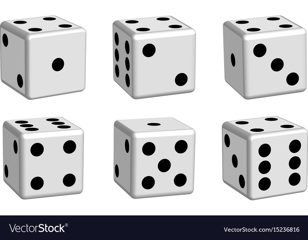 White Dice Set - 3D View