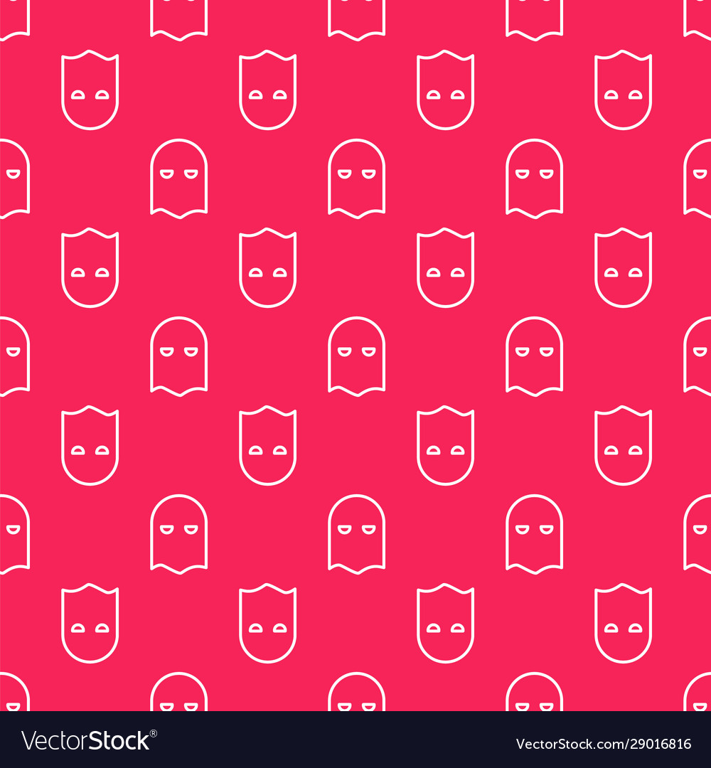 White line executioner mask icon isolated
