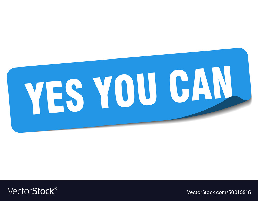 Yes you can sticker yes you can label Royalty Free Vector