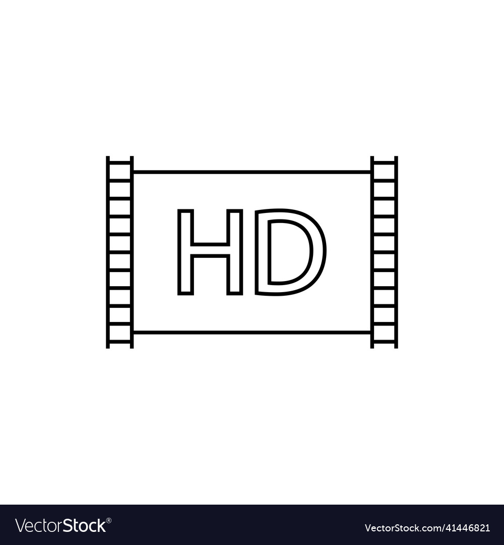 720p hd resolution outline icon linear style sign Vector Image