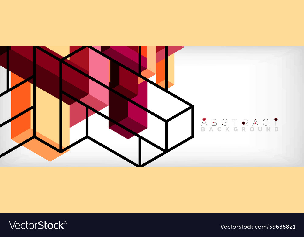 Abstract background 3d cubes cubic elements vector image Abstract background 3d cubes cubic elements
