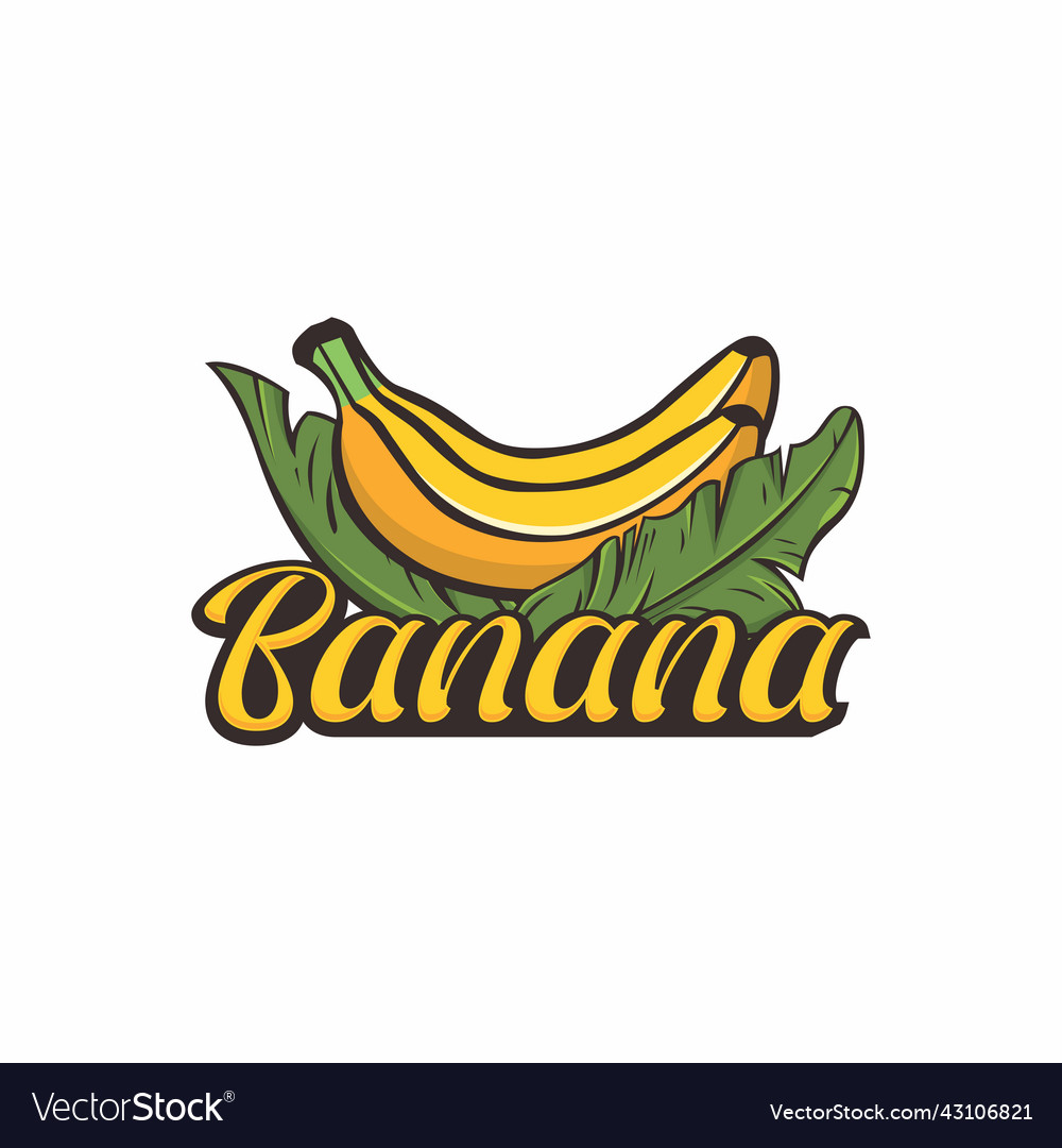 Banana logo leaf icon design simple