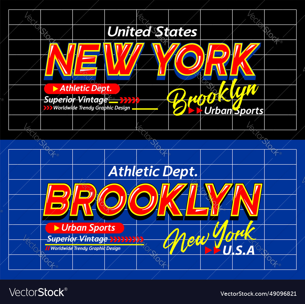 Brooklyn new york urban modern sport artface vector image Brooklyn new york urban modern sport artface