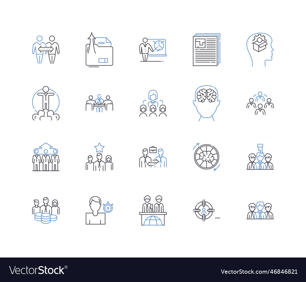 Command ideation line icons collection