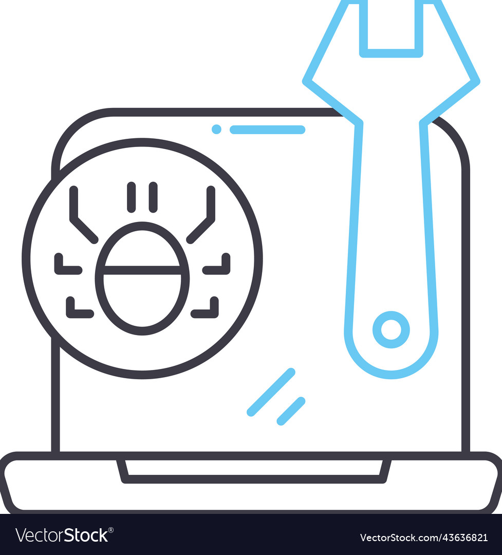 Debug line icon outline symbol Vector Image Debug line icon outline symbol