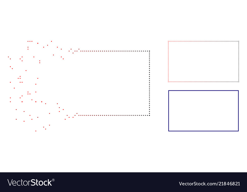 Dissolving dot halftone rectangle frame icon vector image Dissolving dot halftone rectangle frame icon