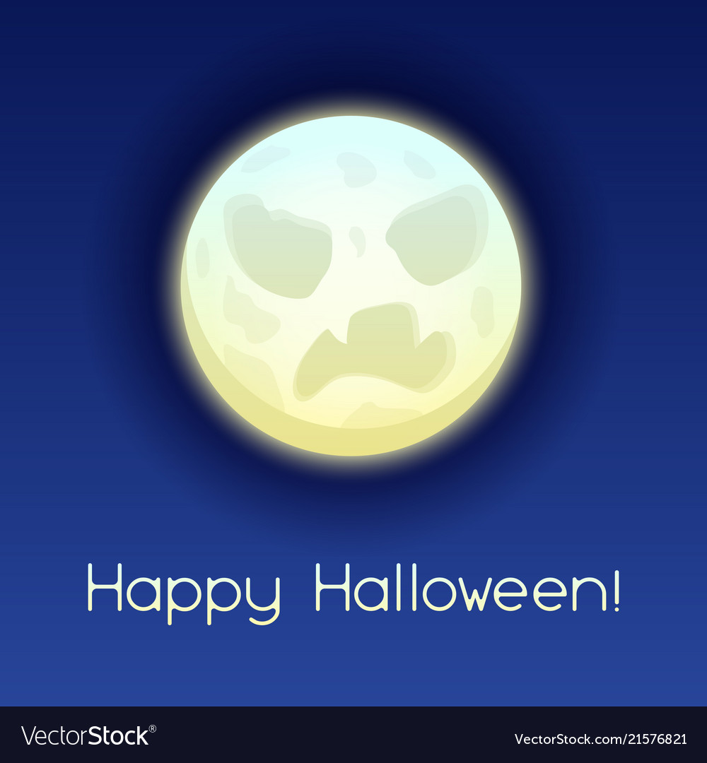 Happy halloween angry moon