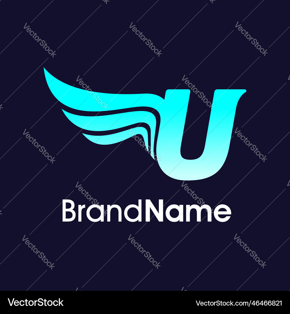 Initial u wing logo Royalty Free Vector Image - VectorStock