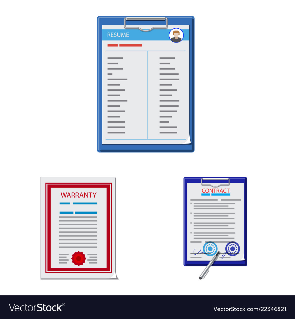 Isolated object of form and document sign set vector image Isolated object of form and document sign set