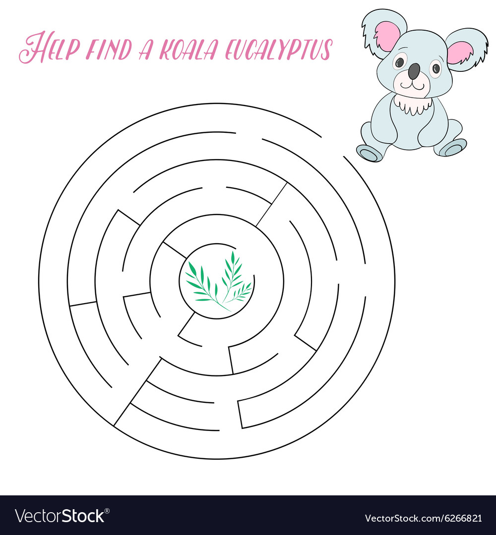 Labyrinth maze find a way koala