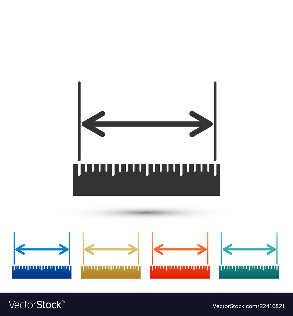 Measuring height and length icon isolated Vector Image