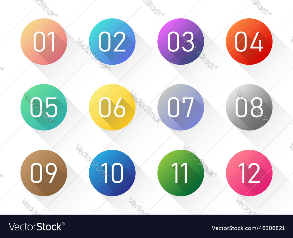 Numbers font icon in flat style typography