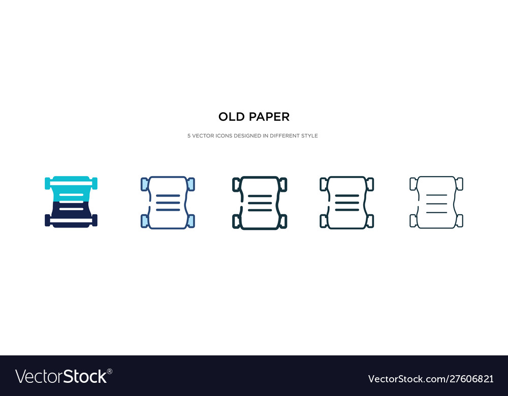 Old paper icon in different style two colored vector image Old paper icon in different style two colored