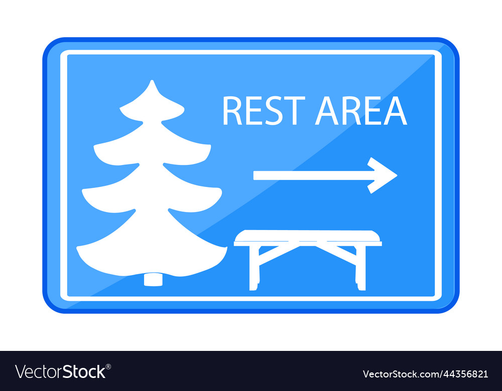 Rest Stop Traffic Sign with Bench