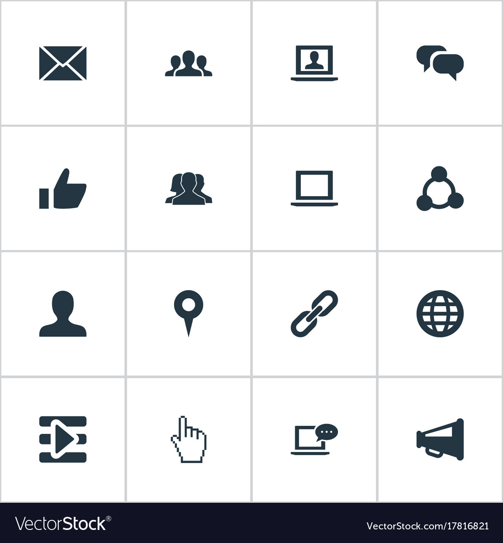 Set of simple internet icons
