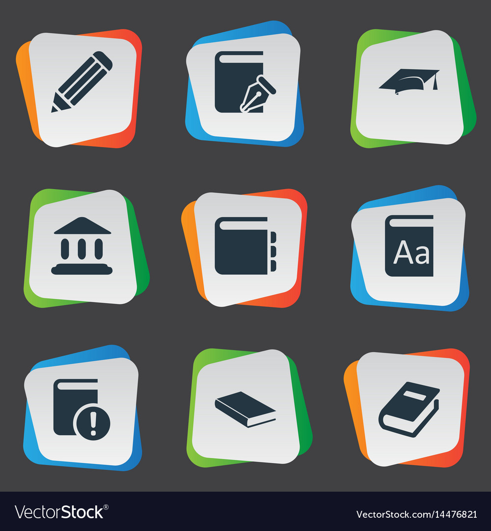 Set of simple reading icons