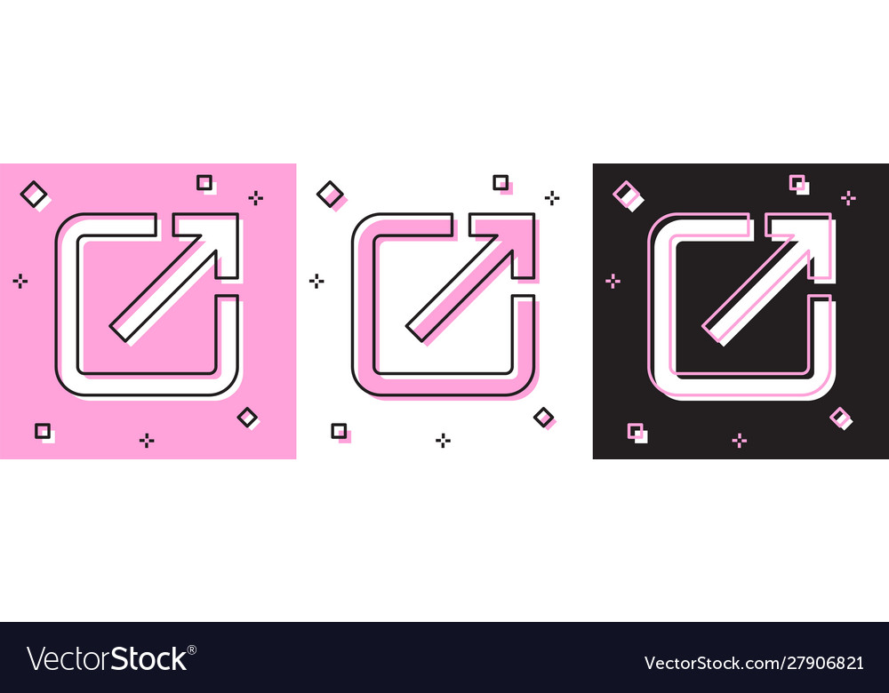 Set open in new window icon isolated on pink vector image Set open in new window icon isolated on pink