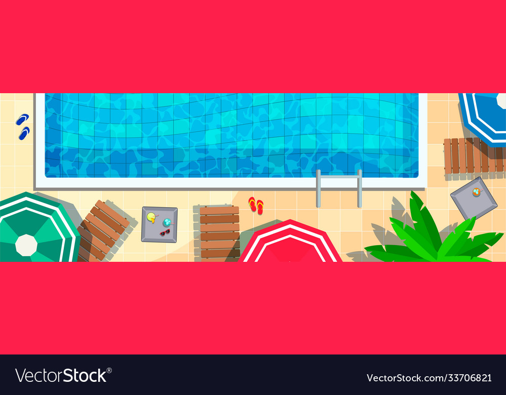 Swimming pool in top view background rest