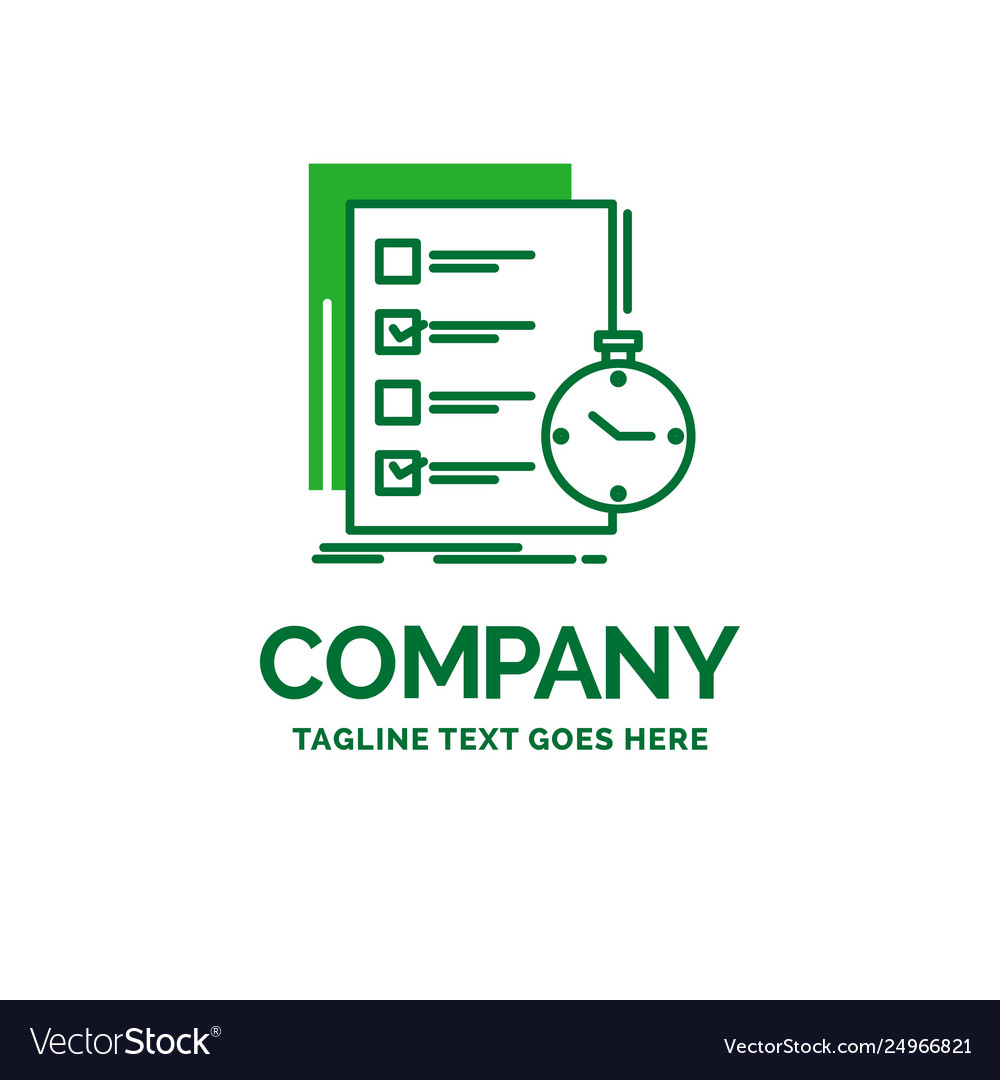 Todo task list check time flat business logo