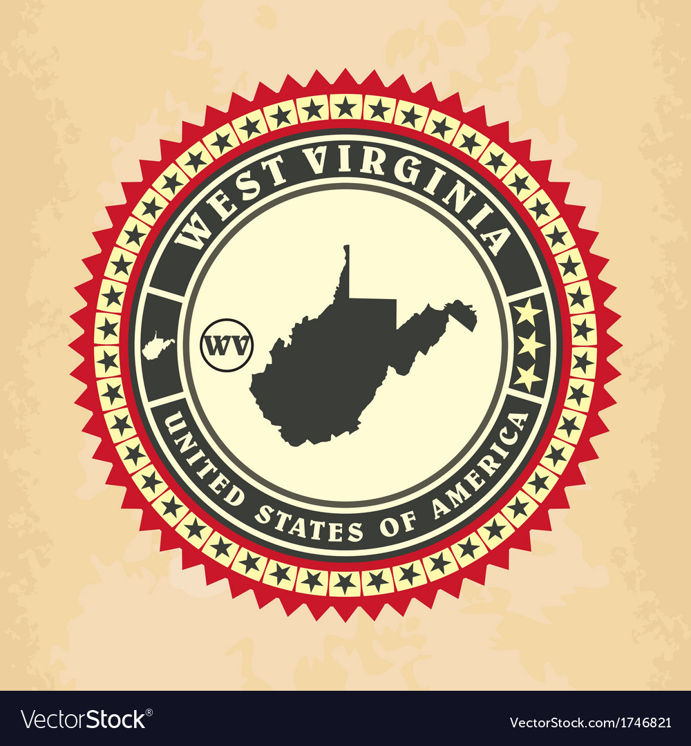 Vintage label-sticker cards of west virginia Vector Image